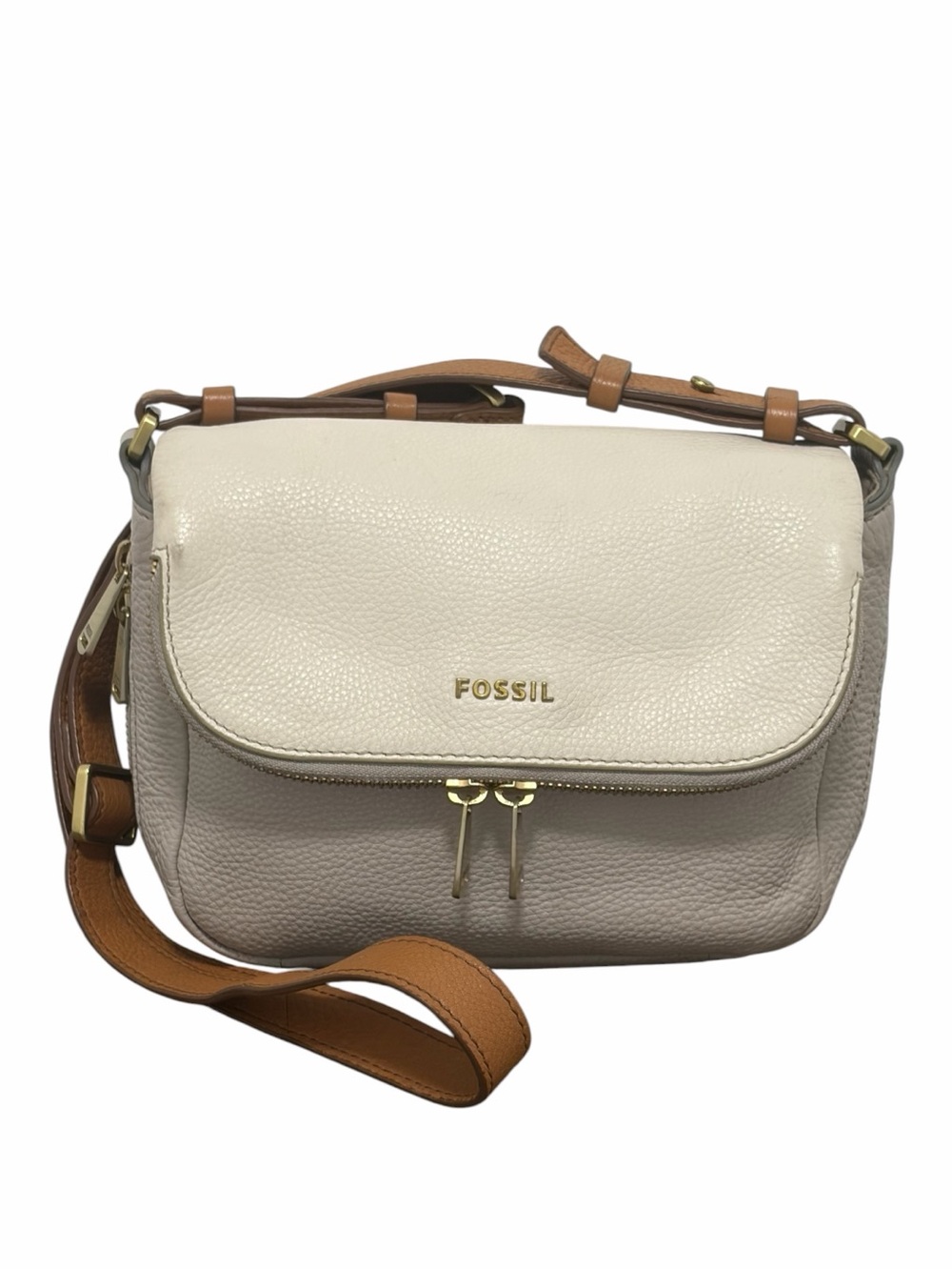 Fossil Taupe Grey Off-White Preston Small Crossbody - Excellent Condition